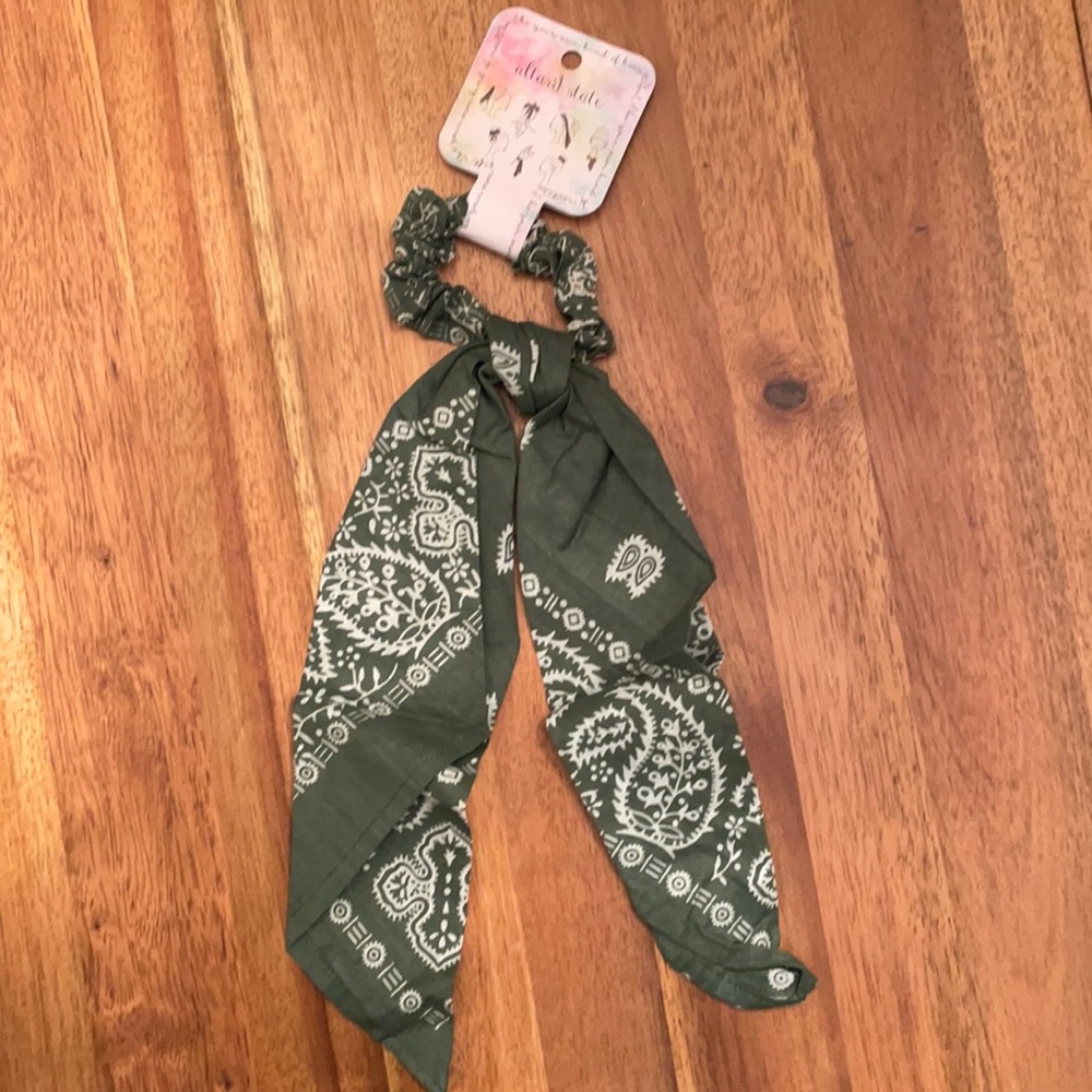 Green Bandana Scrunchy